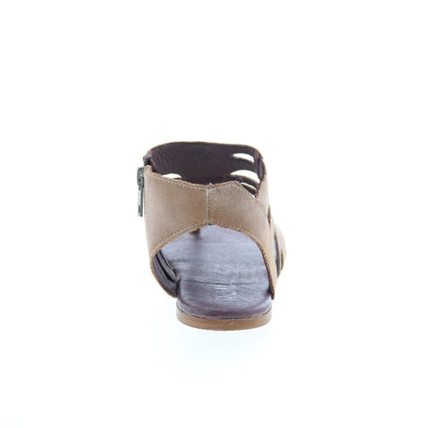 Roan Charlie F850017 Womens Brown Leather Zipper Strap Sandals Shoes