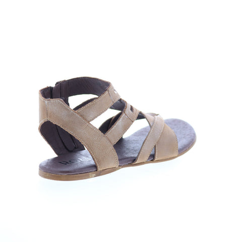 Roan Charlie F850017 Womens Brown Leather Zipper Strap Sandals Shoes
