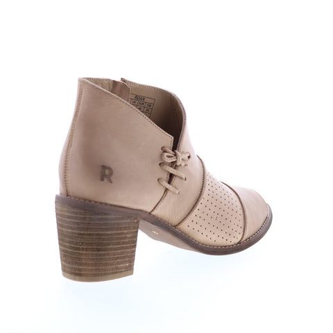 Roan Katherine F850049 Womens Beige Leather Lace Up Ankle & Booties Boots