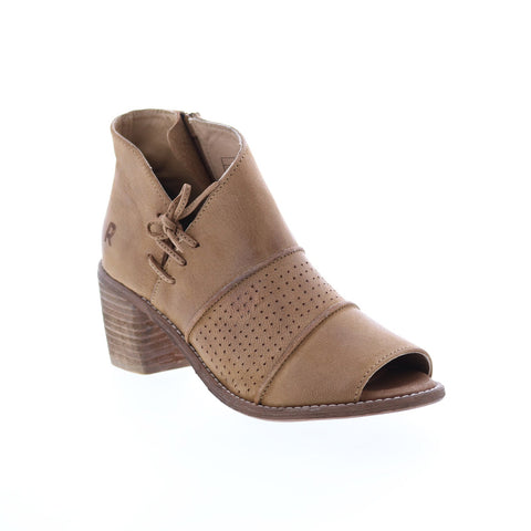 Roan Katherine F850049 Womens Brown Leather Lace Up Ankle & Booties Boots