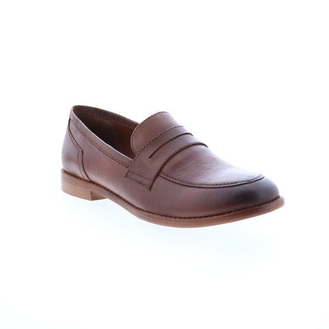 Roan Evie F851017 Womens Brown Leather Loafers & Slip Ons Penny Shoes