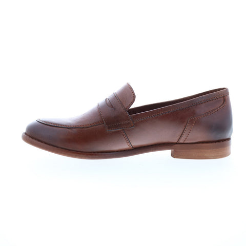 Roan Evie F851017 Womens Brown Leather Loafers & Slip Ons Penny Shoes