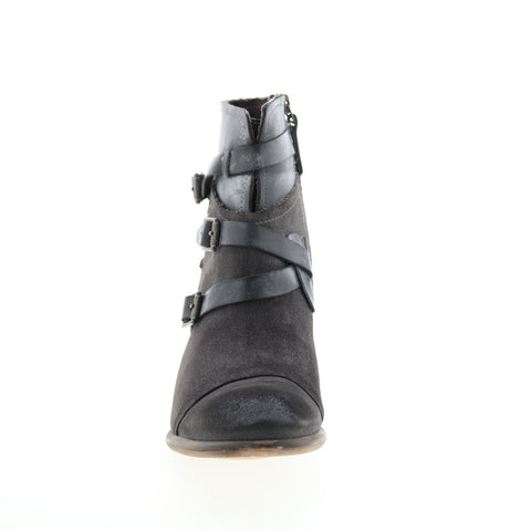 Roan Jag F858010 Womens Black Leather Hook & Loop Casual Dress Boots