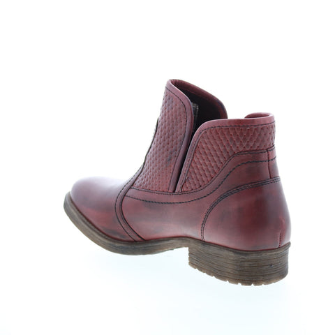 Roan Gossip F858015 Womens Burgundy Leather Slip On Ankle & Booties Boots