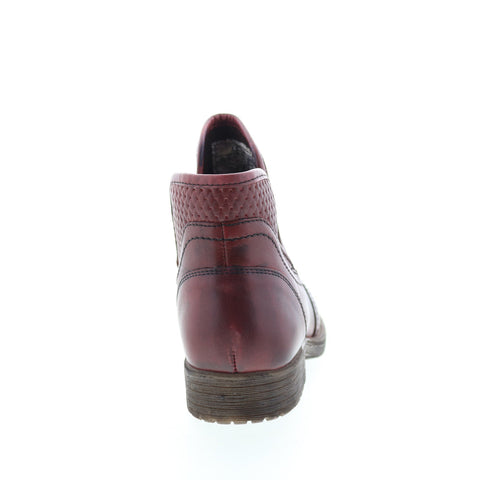 Roan Gossip F858015 Womens Burgundy Leather Slip On Ankle & Booties Boots