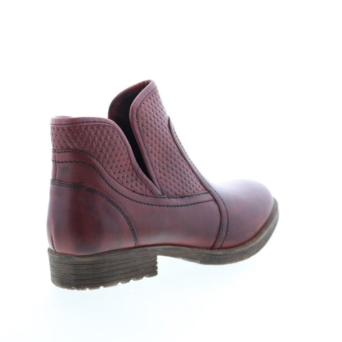 Roan Gossip F858015 Womens Burgundy Leather Slip On Ankle & Booties Boots