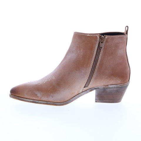 Roan Aggie F858024 Womens Brown Leather Zipper Casual Dress Boots