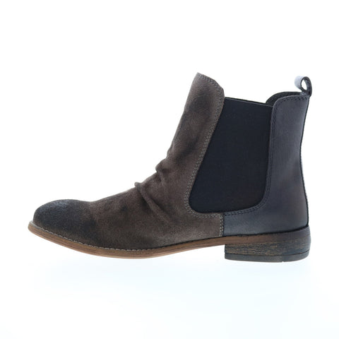 Roan Maddie F858035 Womens Gray Suede Slip On Ankle & Booties Boots