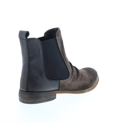 Roan Maddie F858035 Womens Gray Suede Slip On Ankle & Booties Boots