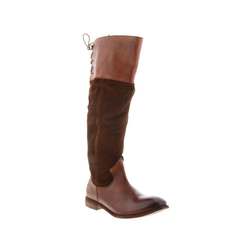 Roan Natty F858037 Womens Brown Leather Lace Up Knee High Boots