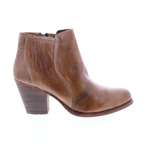 Roan Carola F858042 Womens Brown Leather Zipper Ankle & Booties Boots