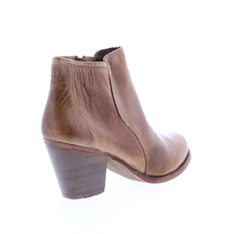 Roan Carola F858042 Womens Brown Leather Zipper Ankle & Booties Boots