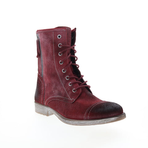 Roan Affair P F858051 Womens Burgundy Suede Lace Up Casual Dress Boots