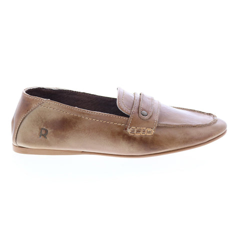 Roan Kerry F858070 Womens Brown Leather Loafers & Slip Ons Penny Shoes