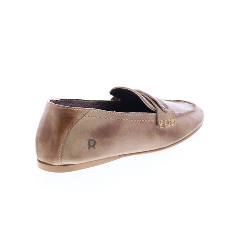 Roan Kerry F858070 Womens Brown Leather Loafers & Slip Ons Penny Shoes