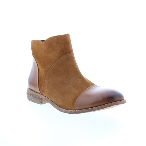 Roan Jill F890001 Womens Brown Suede Zipper Ankle & Booties Boots