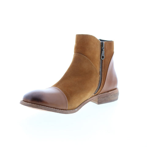 Roan Jill F890001 Womens Brown Suede Zipper Ankle & Booties Boots