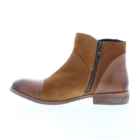Roan Jill F890001 Womens Brown Suede Zipper Ankle & Booties Boots