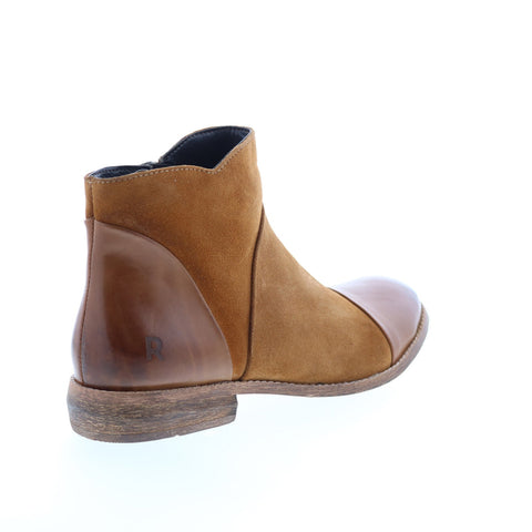 Roan Jill F890001 Womens Brown Suede Zipper Ankle & Booties Boots