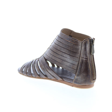 Roan Pearl F990004 Womens Brown Leather Zipper Strap Sandals Shoes