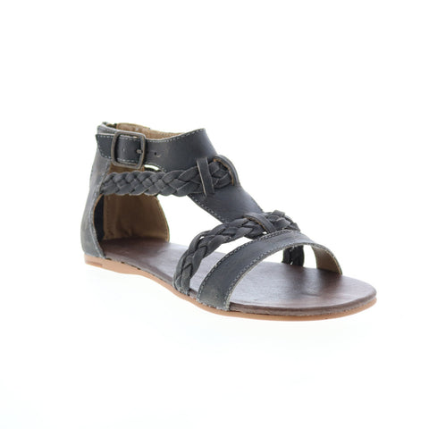 Roan by Bed Stu Posey F990005 Womens Black Leather Strap Sandals Shoes