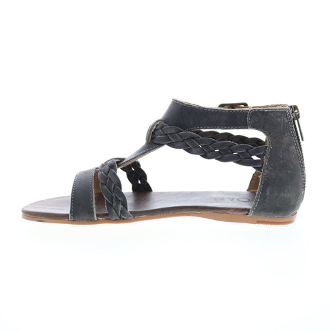 Roan by Bed Stu Posey F990005 Womens Black Leather Strap Sandals Shoes