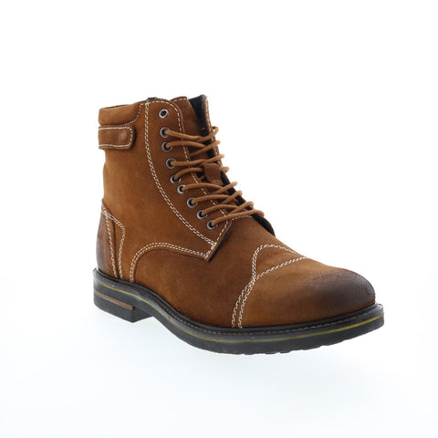 Roan Zalen FB484282 Mens Brown Suede Lace Up Casual Dress Boots