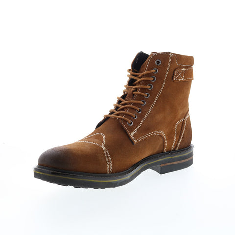Roan Zalen FB484282 Mens Brown Suede Lace Up Casual Dress Boots