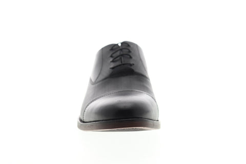 Steve Madden Finnch Mens Black Leather Dress Lace Up Oxfords Shoes