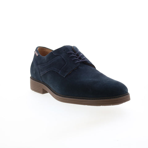 Mobils Ergonomic Flavien Mens Blue Suede Oxfords & Lace Ups Plain Toe Shoes