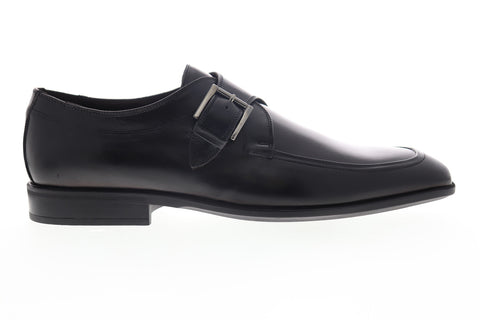 Bruno Magli Flavio Mens Black Leather Low Top Monk Strap Oxfords Shoes