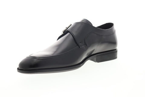 Bruno Magli Flavio Mens Black Leather Low Top Monk Strap Oxfords Shoes