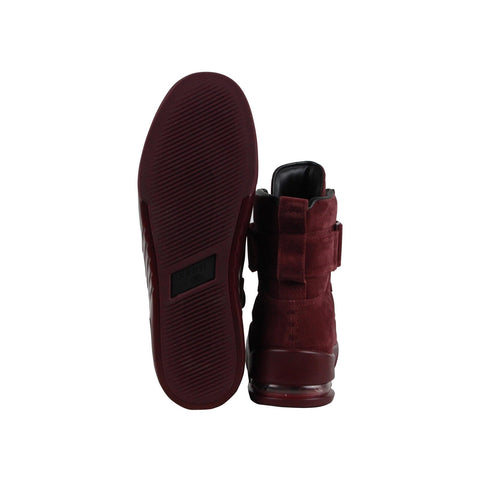 Radii Apex FM1098 Mens Red Suede Casual Lace Up High Top Sneakers Shoes