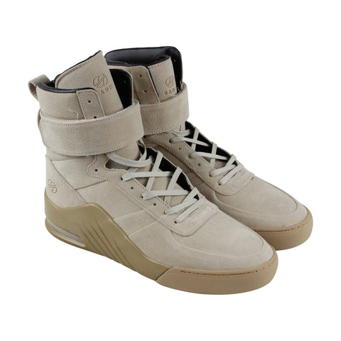 Radii Apex FM1098 Mens Beige Tan Leather Casual Lace Up High Top Sneakers Shoes