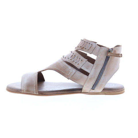 Roan Charla FR85001 Womens Brown Leather Zipper Strap Sandals Shoes