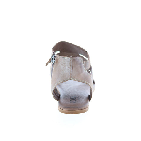 Roan Charla FR85001 Womens Brown Leather Zipper Strap Sandals Shoes