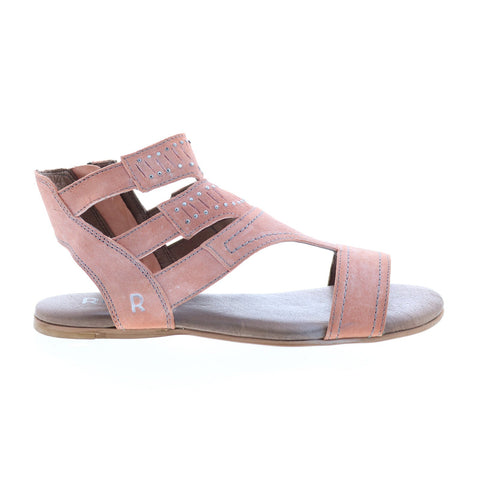 Roan Charla FR85001 Womens Orange Leather Zipper Strap Sandals Shoes