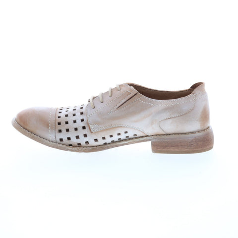 Roan Tilda FR85101 Womens Beige Leather Oxfords & Lace Ups Casual Shoes