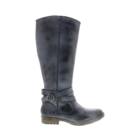 Roan Gayla FR85814 Womens Gray Leather Zipper Knee High Boots