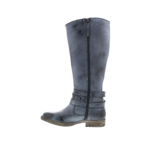 Roan Gayla FR85814 Womens Gray Leather Zipper Knee High Boots