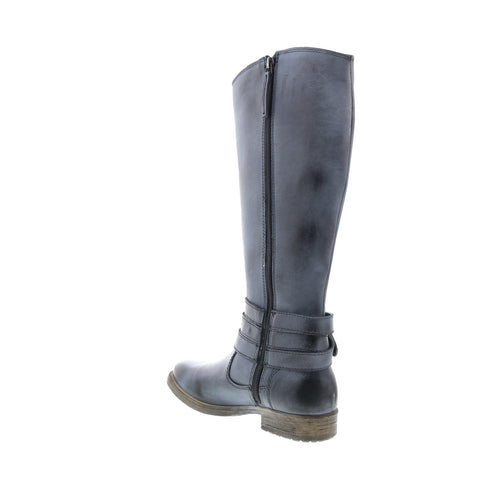 Roan Gayla FR85814 Womens Gray Leather Zipper Knee High Boots