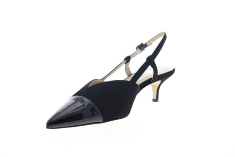 Bruno Magli Fran Womens Black Suede Adjustable Strap Pumps Heels Shoes