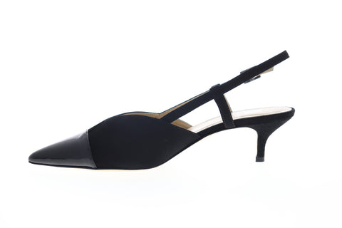 Bruno Magli Fran Womens Black Suede Adjustable Strap Pumps Heels Shoes