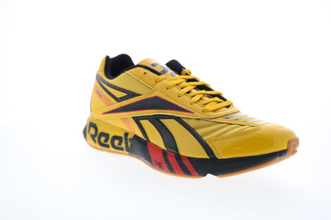 Reebok Futsal Fusion FV9289 Mens Yellow Low Top Lace Up Athletic Running Shoes