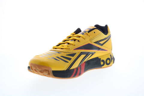 Reebok Futsal Fusion FV9289 Mens Yellow Low Top Lace Up Athletic Running Shoes
