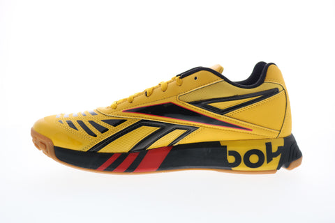 Reebok Futsal Fusion FV9289 Mens Yellow Low Top Lace Up Athletic Running Shoes