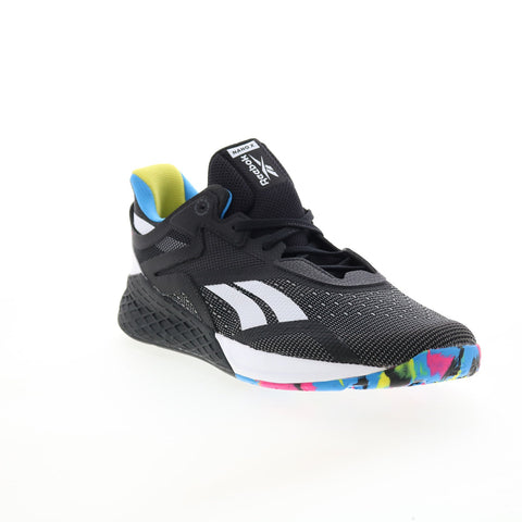 Reebok Nano X FW8127 Mens Black Nylon Lace Up Athletic Cross Training Shoes