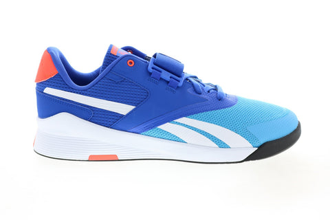 Reebok Lifter PR II FX3227 Mens Blue Canvas Athletic Weightlifting Shoes 
