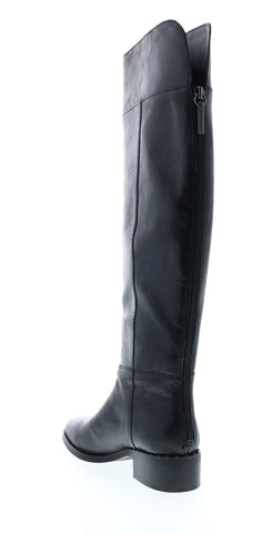 Franco Sarto Daya G7529L1001 Womens Black Leather Zipper Knee High Boots
