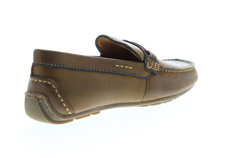 Steve Madden Garter Mens Brown Leather Casual Slip On Loafers Shoes